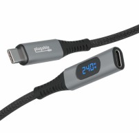 Plugable Technologies USB C Extension Cable 3.3 Ft, Digital Power Meter Tester for Monitoring USB-C Connections, Supports...