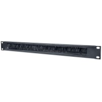 Intellinet 19' Cable Entry Panel, 1U, with Brush Insert, Black