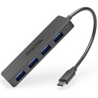 Plugable Technologies USB C to USB Adapter Hub, 4 Port USB 3.0 Hub, USB Splitter for Laptop, Compatible with Windows, MacBook...