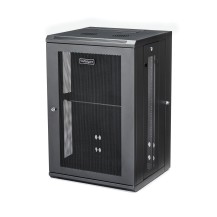 StarTech.com 4-Post 18U Wall Mount Network Cabinet with 1U Shelf, 19' Hinged Wall-Mounted Server Rack for Data / AV /...