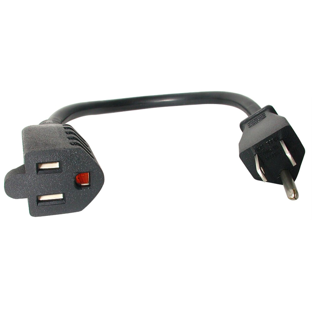 StarTech.com 1ft (30cm) Short Extension Cord, NEMA 5-15R to NEMA 5-15P Black Extension Cord, 13A 125V, 16AWG, Outlet...
