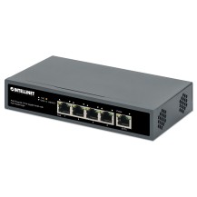 Intellinet 5-Port Gigabit Switch with PoE Passthrough, One IEEE 802.3bt (PoE++ / 4PPoE) PD PoE Port with 95 W Power Input...