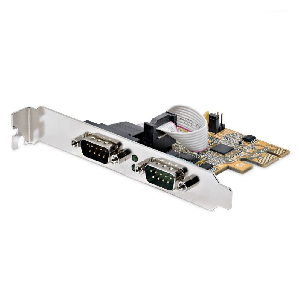 StarTech.com 2-Port PCI Express Serial Interface Card, Dual Port PCIe to RS232 (DB9) Serial Card, 16C1050 UART, Low/Full...
