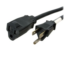 StarTech.com 3ft (1m) Power Extension Cord, NEMA 5-15R to NEMA 5-15P Black Extension Cord, 13A 125V, 16AWG, Outlet Extension...