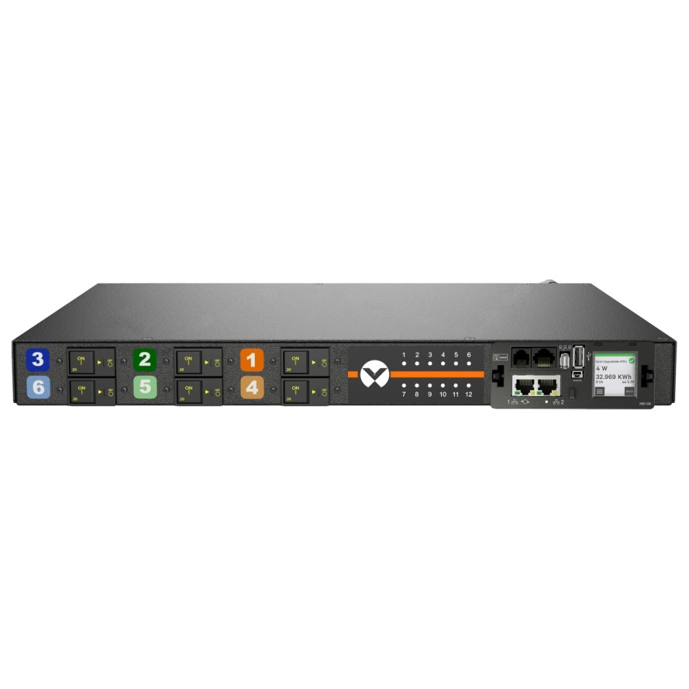 Vertiv Geist MNR5M1R6-12CF13-3PS56B0H10-S power distribution unit (PDU) 12 AC outlet(s) 0U Black Vertiv Geist MNR5M1R6-12CF13-3PS56B0H10-S power distribution unit (PDU) 12 AC outlet(s) 0U Black