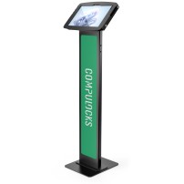Compulocks Surface Pro 8-10 Space Enclosure Brandable Floor Stand Plus Hub Black
