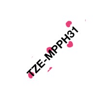 Brother TZE-MPPH31 label-making tape Black on pink