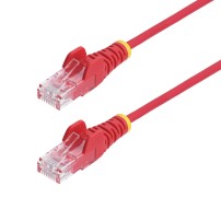 StarTech.com 2ft Red Slim CAT6 Ethernet Cable, Snagless, 100W PoE, UTP, LSZH, 28AWG Pure Bare Copper Wire, Slim RJ45 Network...