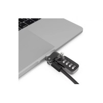 Compulocks Ledge Lock Adapter for MacBook Pro 13' M1 & M2 with Combination Cable Lock Silver