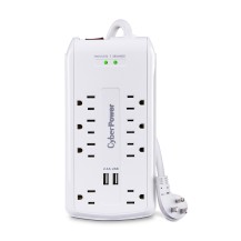 CyberPower CSP806U surge protector White 8 AC outlet(s) 125 V 1.8 m