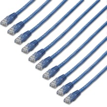 StarTech.com 3 ft. CAT6 Ethernet cable - 10 Pack - ETL Verified - Blue CAT6 Patch Cord - Molded RJ45 Connectors - 24 AWG...