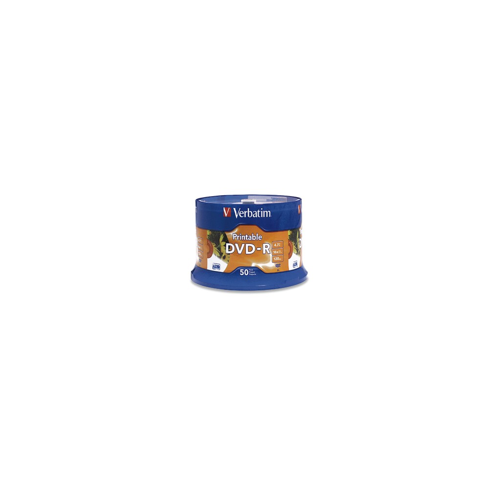 Verbatim 16x DVD-R Media - 4.7GB - Ink Jet Printable 50 pc(s) Verbatim 16x DVD-R Media - 4.7GB - Ink Jet Printable 50 pc(s)