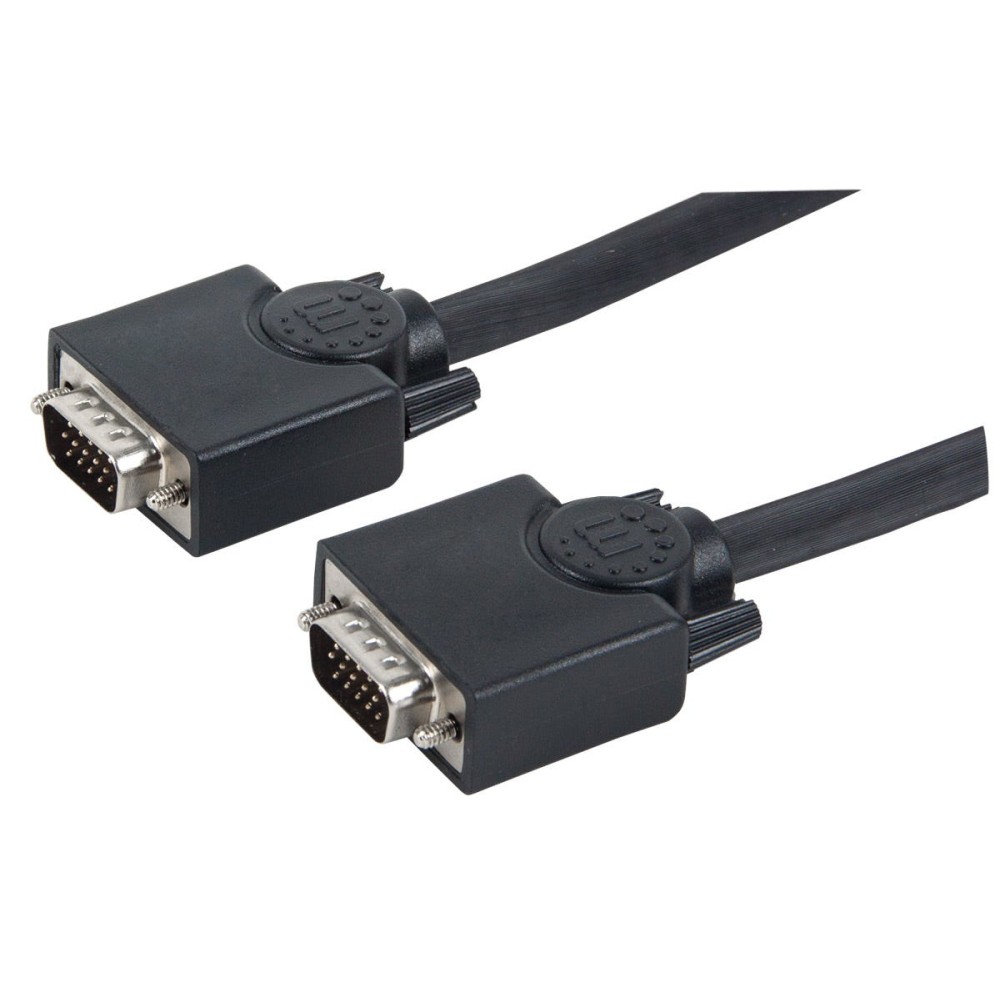 Manhattan VGA Monitor Cable (with Ferrite Cores), 20m, Black, Male to Male, HD15, Cable of higher SVGA Specification (fully... Manhattan VGA Monitor Cable (with Ferrite Cores), 20m, Black, Male to Male, HD15, Cable of higher SVGA Specification (fully...