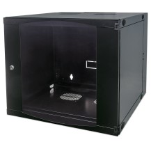 Intellinet 19' Network Cabinet - Wall Mount (Double Section Hinged Swing Out), 15U, 600mm Deep, Black, Flatpack, Max 30kg...