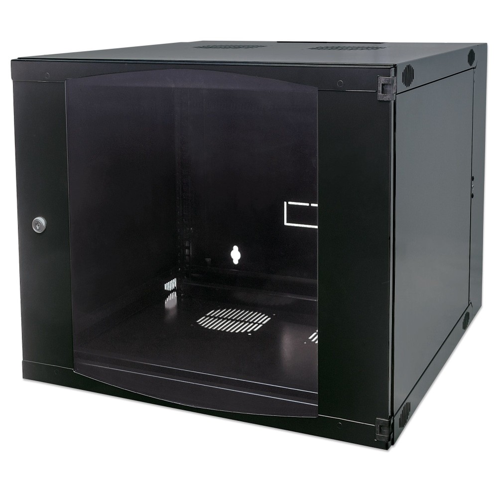 Intellinet 19' Network Cabinet - Wall Mount (Double Section Hinged Swing Out), 15U, 600mm Deep, Black, Flatpack, Max 30kg...