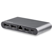 StarTech.com USB C Dock - 4K Dual Monitor DisplayPort - Mini Laptop Docking Station - 100W Power Delivery Passthrough - GbE...
