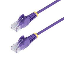 StarTech.com 7ft Purple Slim CAT6 Ethernet Cable, Snagless, 100W PoE, UTP, LSZH, 28AWG Pure Bare Copper Wire, Slim RJ45...
