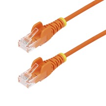 StarTech.com 4ft Orange Slim CAT6 Ethernet Cable, Snagless, 100W PoE, UTP, LSZH, 28AWG Pure Bare Copper Wire, Slim RJ45...