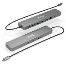 Plugable Technologies 11-in-1 USB-C Hub, 100W USB-C Pass-through, Laptop Docking Station Dual Monitor, 4K 60Hz HDMI...