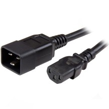 StarTech.com 3ft (1m) Heavy Duty Extension Cord, IEC 320 C13 to IEC 320 C20 Black Extension Cord, 15A 125V, 14AWG, Heavy...