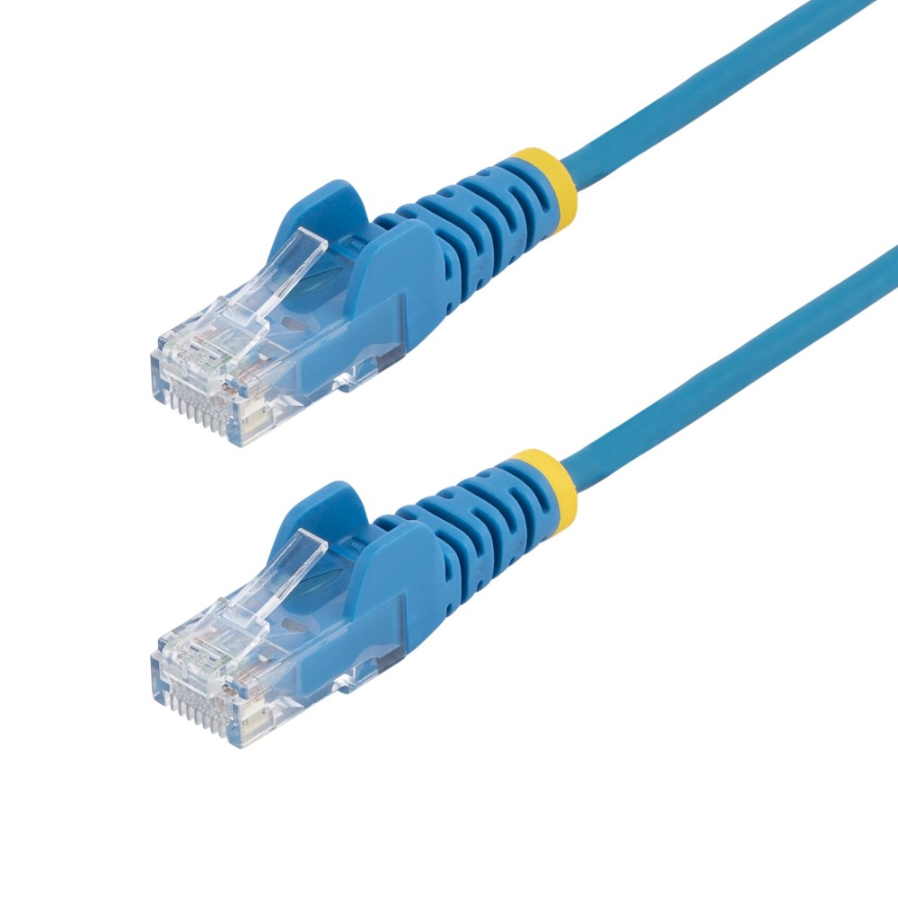 StarTech.com 7ft Blue Slim CAT6 Ethernet Cable, Snagless, 100W PoE, UTP, LSZH, 28AWG Pure Bare Copper Wire, Slim RJ45 Network...