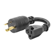 StarTech.com 6in (15cm) Heavy Duty Power Cord, NEMA L5-20P to NEMA 5-20R, Black Adapter Cord, 20A 125V, 12AWG, Heavy Gauge...