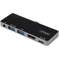 StarTech.com USB C Multiport Adapter - USB-C to 4K 60Hz HDMI 2.0, 100W Power Delivery Pass-Through Charging, 3-Port USB 3.0...