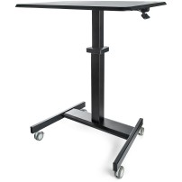 StarTech.com Mobile Standing Desk - Portable Sit Stand Ergonomic Height Adjustable Cart on Wheels - Rolling Computer/Laptop...
