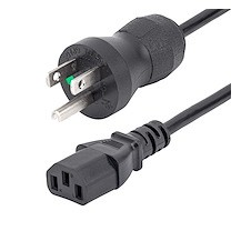 StarTech.com 3ft (1m) Hospital Grade Power Cord, 18AWG, NEMA 5-15P to C13, 10A 125V, Green Dot Medical Power Cable, PC Power...