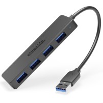 Plugable Technologies 4 Port USB Hub 3.0, USB Splitter for Laptop, Compatible with Windows, Surface Pro, PC, Chromebook...