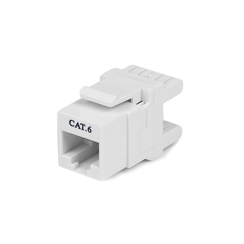 StarTech.com 180° Cat 6 Keystone Jack - RJ45 Ethernet Cat6 Wall Jack White - 110 Type StarTech.com 180° Cat 6 Keystone Jack - RJ45 Ethernet Cat6 Wall Jack White - 110 Type