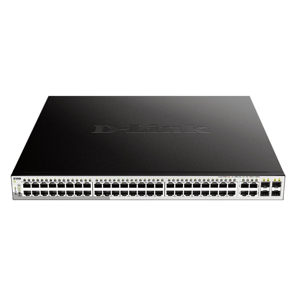D-Link 52-Port PoE Gigabit Smart Managed Switch including 4 x 100/1000Mbps Combo Ports
