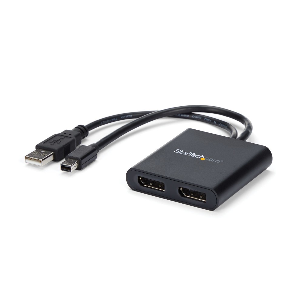 StarTech.com 2-Port Multi Monitor Adapter - Mini DisplayPort to 2x DisplayPort MST Hub - Dual 4K 30Hz - Video Splitter for...