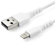 StarTech.com 6 foot (2m) Durable White USB-A to Lightning Cable - Heavy Duty Rugged Aramid Fiber USB Type A to Lightning...