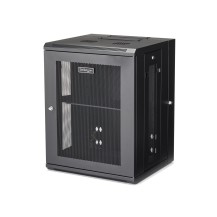 StarTech.com 4-Post 15U Wall Mount Network Cabinet with 1U Shelf, 19' Hinged Wall-Mounted Server Rack for Data / AV /...