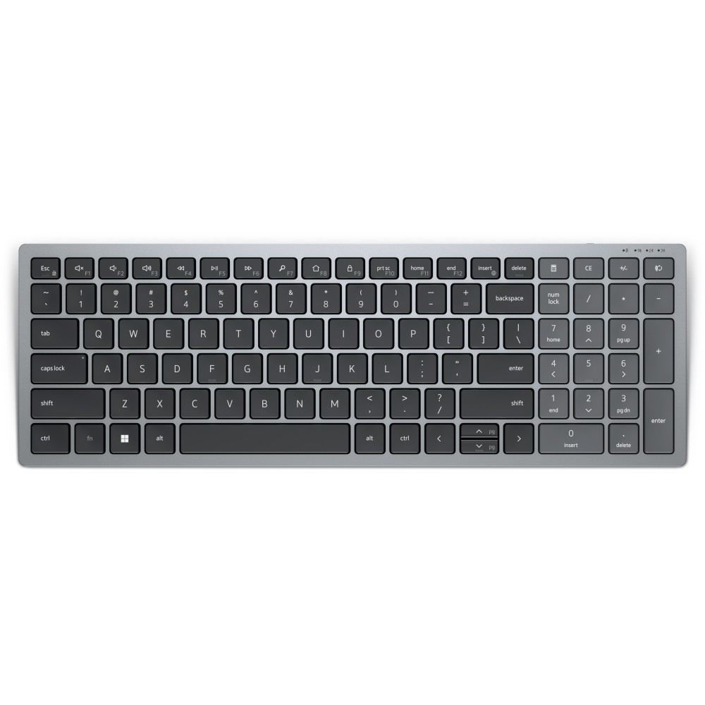 DELL KB740 keyboard Office RF Wireless + Bluetooth QWERTY English Grey, Black