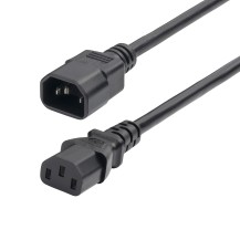 StarTech.com 1ft (30cm) Power Extension Cord, C14 to C13 PDU Power Cord, 10A 250V, 18AWG, Black Extension Cable, AC Power...