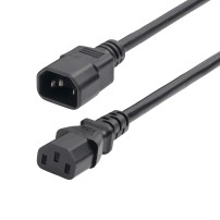 StarTech.com 1ft (30cm) Power Extension Cord, C14 to C13 PDU Power Cord, 10A 250V, 18AWG, Black Extension Cable, AC Power...
