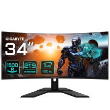 GIGABYTE GS34WQC 34' WQHD Curved Gaming Monitor - 3440 x 1440, 1500R, 300Hz, 1ms, 250 cd/m², FreeSync Premium, HDR Ready...