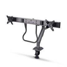 StarTech.com Desk Mount Dual Monitor Arm with Crossbar, Up To 27' Displays, VESA 75x75/100x100, Max 33lb/15kg, C-Clamp, Fully...