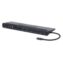 Manhattan USB-C Dock/Hub with Card Reader and MST, Ports (x9): Audio 3.5mm, DisplayPort, Ethernet, HDMI, USB-A (x3), USB-C...
