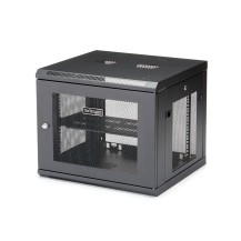 StarTech.com 4-Post 9U Wall Mount Network Cabinet with 1U Shelf, 19' Wall-Mounted Server Rack for Data / AV / Electronics /...