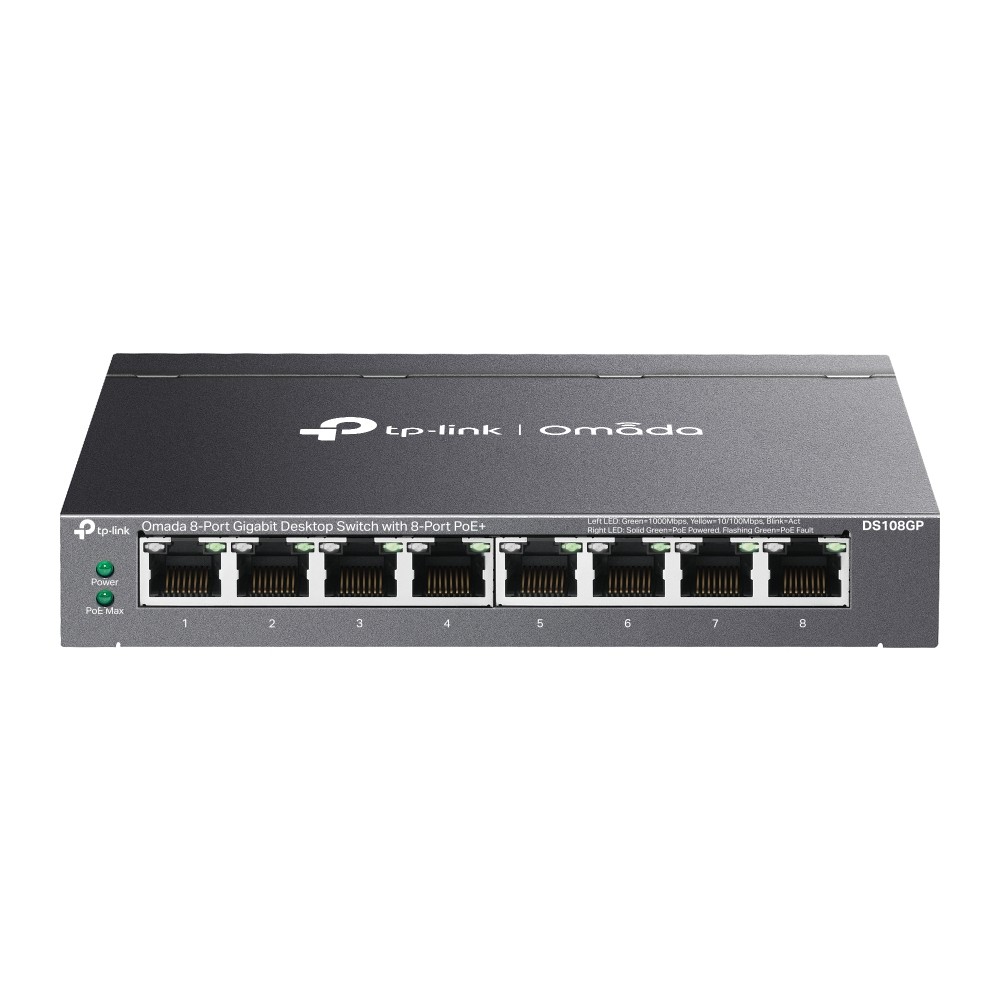 TP-Link Omada DS108GP network switch Unmanaged Gigabit Ethernet (10/100/1000) Power over Ethernet (PoE) Black TP-Link Omada DS108GP network switch Unmanaged Gigabit Ethernet (10/100/1000) Power over Ethernet (PoE) Black