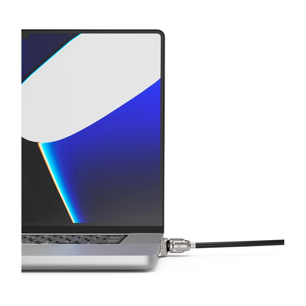 Compulocks Ledge Lock Adapter for MacBook Pro 16' M1, M2 & M3 with Keyed Cable Lock Silver