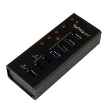 StarTech.com 4 Port USB 3.0 Hub plus 3 Dedicated USB Charging Ports (2 x 1A & 1 x 2A) - Wall Mountable Metal Enclosure~4 Port...