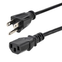 StarTech.com 20ft (6m) Computer Power Cord, NEMA 5-15P to C13, 10A 125V, 18AWG, Black Replacement AC Power Cord, Printer...