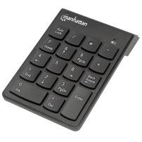 Manhattan Numeric Keypad, Wireless (2.4GHz), USB-A Micro Receiver, 18 Full Size Keys, Black, Membrane Key Switches, Auto...