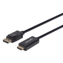 Manhattan DisplayPort 1.1 to HDMI Cable, 1080p@60Hz, 3m, Male to Male, DP With Latch, Black, Not Bi-Directional, Three Year...