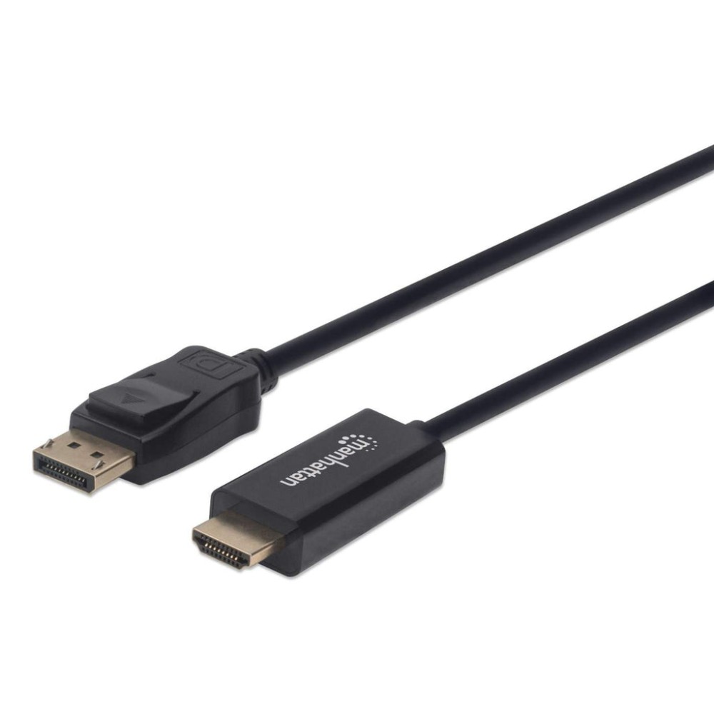 Manhattan DisplayPort 1.1 to HDMI Cable, 1080p@60Hz, 3m, Male to Male, DP With Latch, Black, Not Bi-Directional, Three Year... Manhattan DisplayPort 1.1 to HDMI Cable, 1080p@60Hz, 3m, Male to Male, DP With Latch, Black, Not Bi-Directional, Three Year...