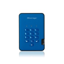 iStorage diskAshur² HDD 2TB Blue - Secure Portable Hard Drive -AES-XTS 256-bit Hardware Encryption - PIN protected - OS &...